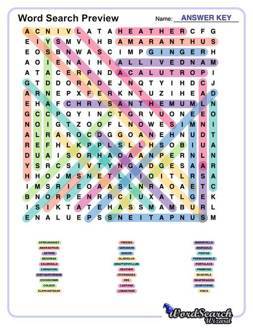 Word Search Puzzle Preview