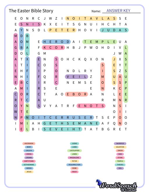 The Easter Bible Story Word Search Puzzle