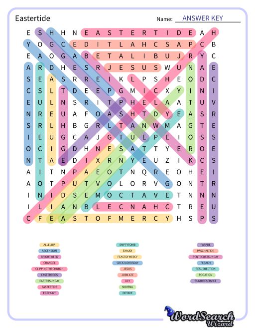Eastertide Word Search Puzzle