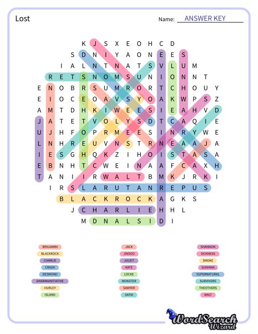 Lost Word Search Puzzle