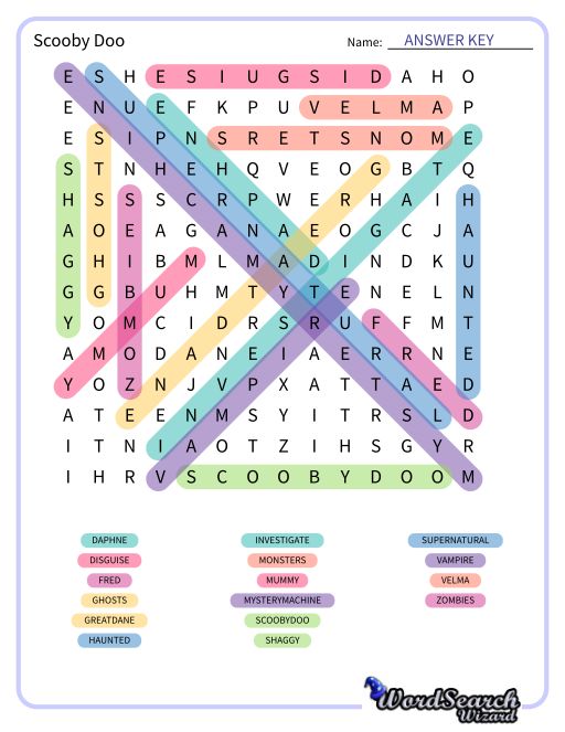 Scooby Doo Word Search Printable