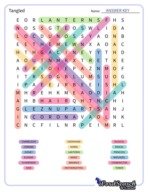Tangled Word Search Puzzle