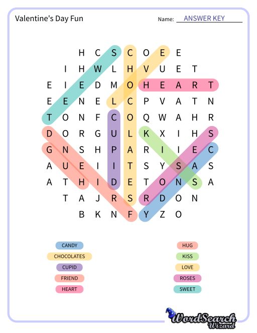 Valentine's Day Fun Word Search Puzzle