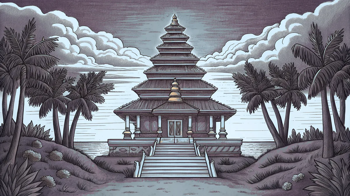 A thousand-year-old temple perches on Bali's cliffs above turquoise waters and rice paddies
