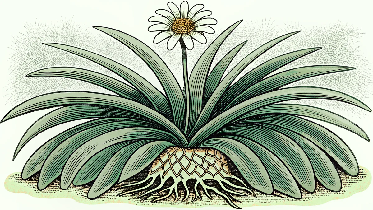 This botanical cross-section shows the internal structures of a flowering plant.