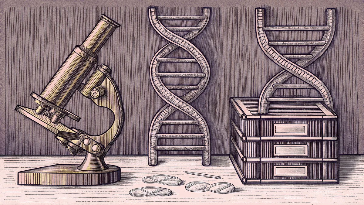 Scientific equipment and models in a laboratory setting.