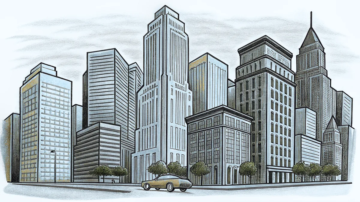 A high-speed race car racing past Charlotte's downtown skyline.