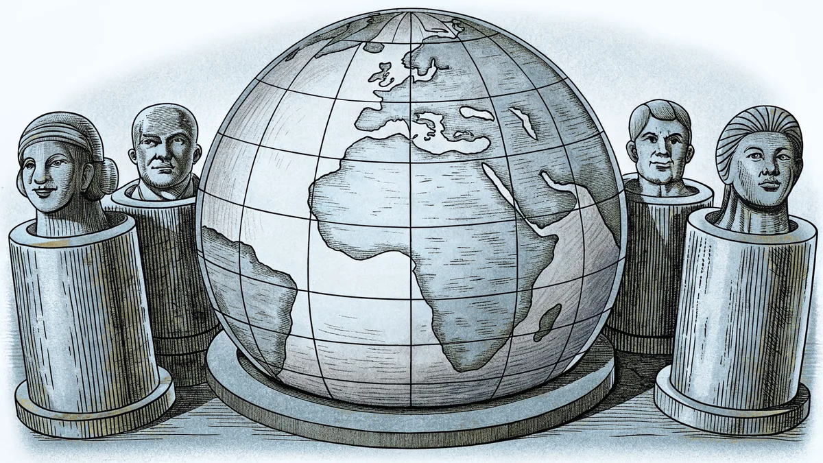 Displaying continents including Africa, Asia, and Europe, a globe shows blue oceans