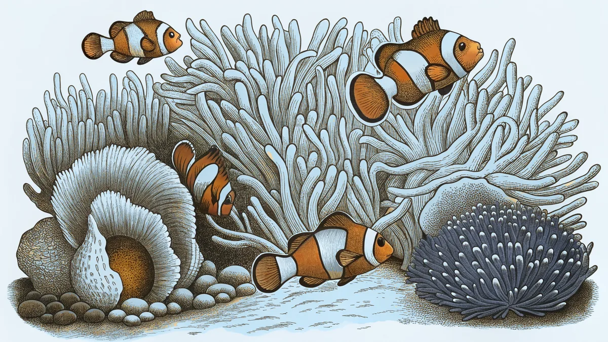 Teeming with colorful tropical fish, a vibrant coral reef lives underwater
