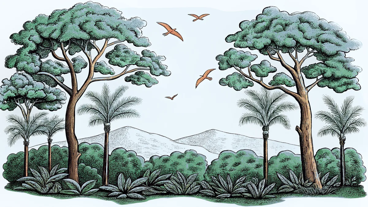Colorful macaws soaring through a lush tropical rainforest.
