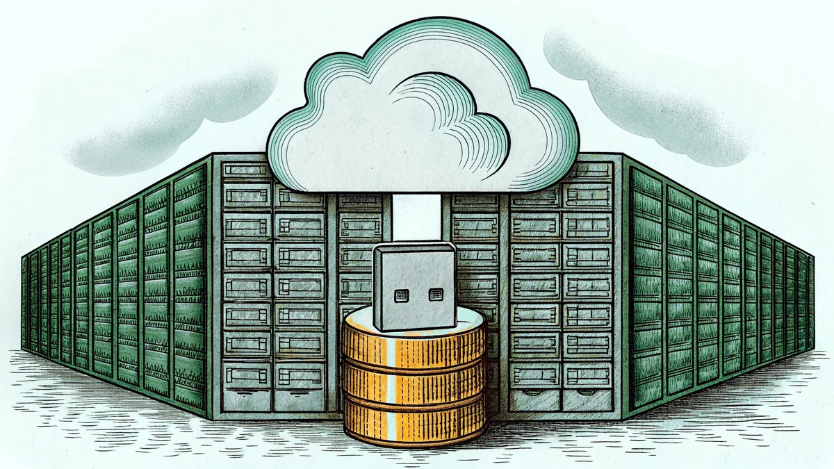 Data storage devices arranged together—USB drive, external drive, and cloud icon.