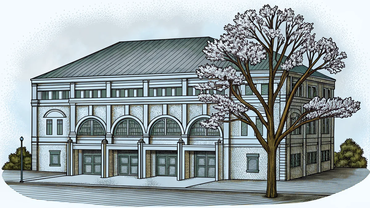 A charming Texas town square with historic architecture and rodeo traditions.