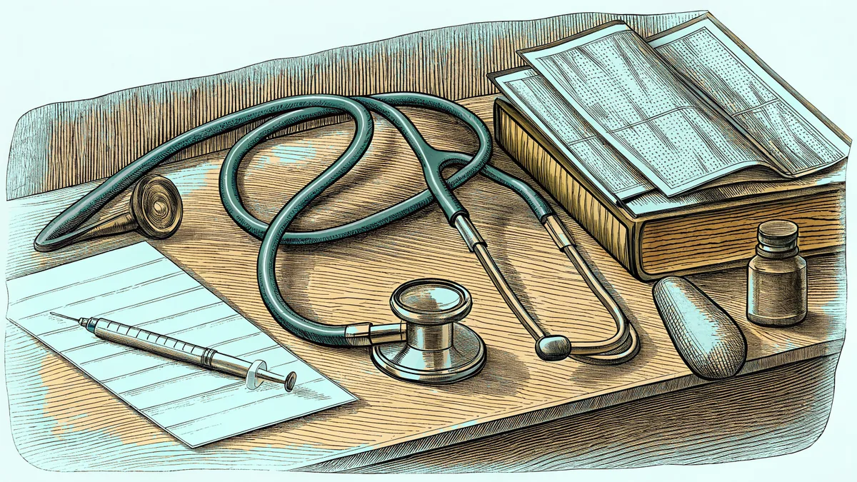 Medical instruments and supplies ready in a clinical setting