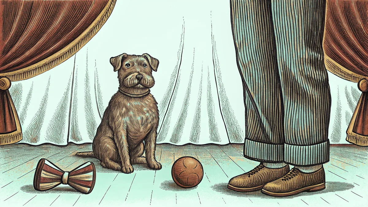 A dog obeys its trainer's commands during a training session with toys and treats