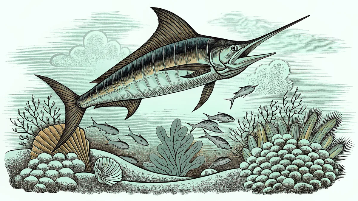 Game fish leap and dart through coral-filled tropical reef waters in brilliant sunlight.