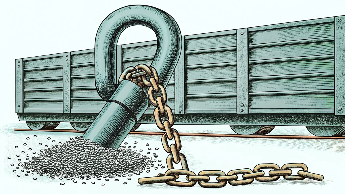 A horseshoe magnet draws iron filings near a small pulley and lever set on a table.