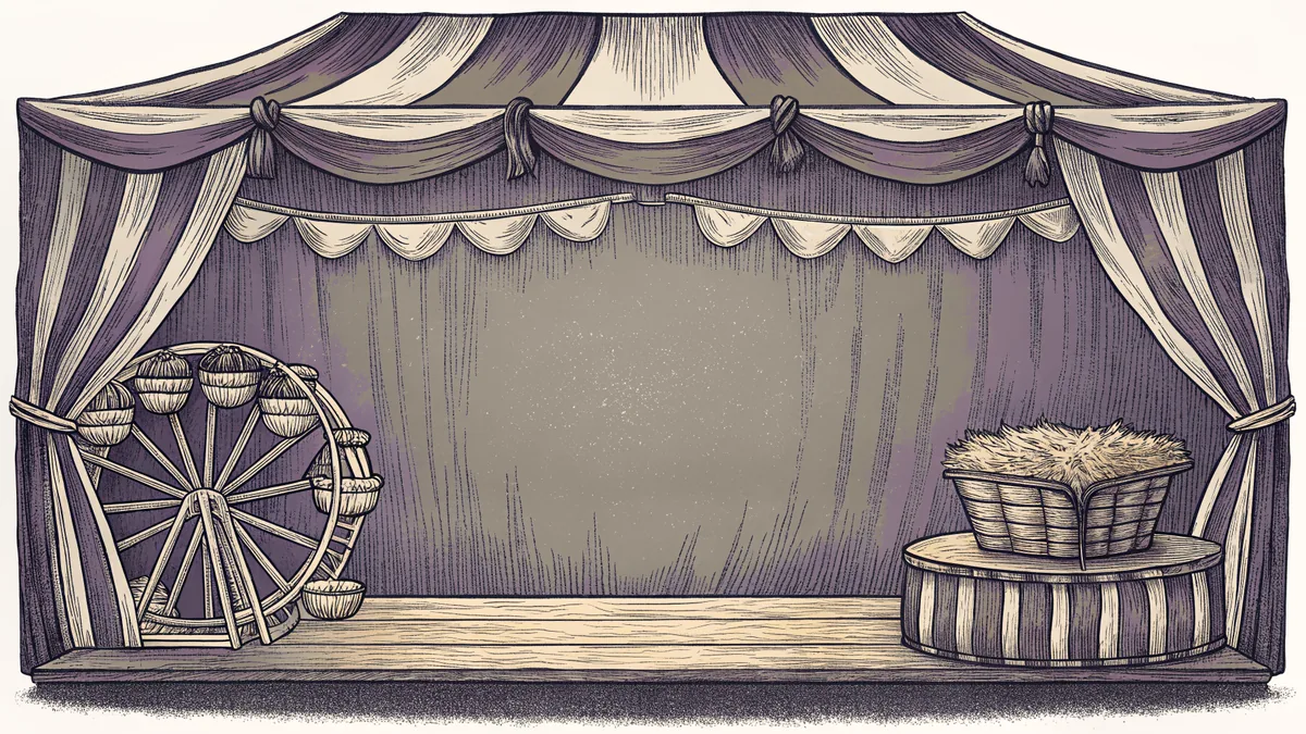 Harvest festival with game booths and prize ribbons.