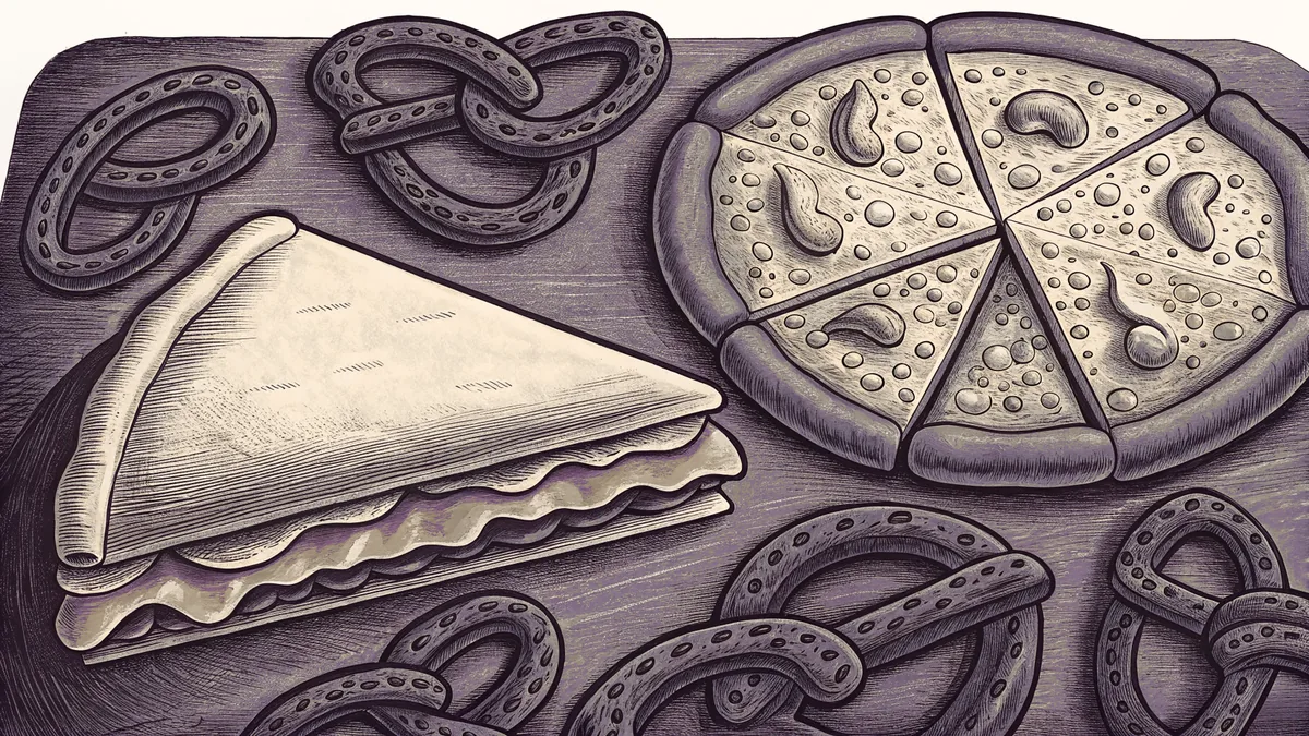 High-sodium foods including processed meats, pizza, and salty snacks