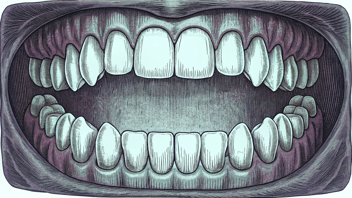 A detailed cross-section diagram of human mouth anatomy with labeled parts.