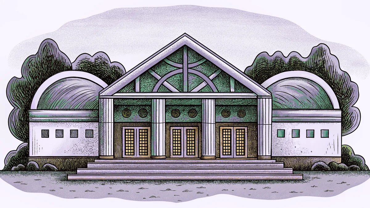 An Igbo spiritual shrine with altars, sacred objects, and communal ceremonial gathering spaces.