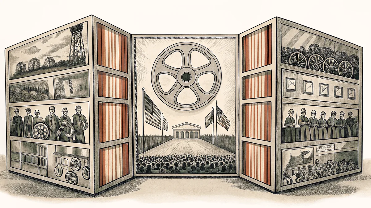An educational museum archive displaying historical materials and educational exhibits.