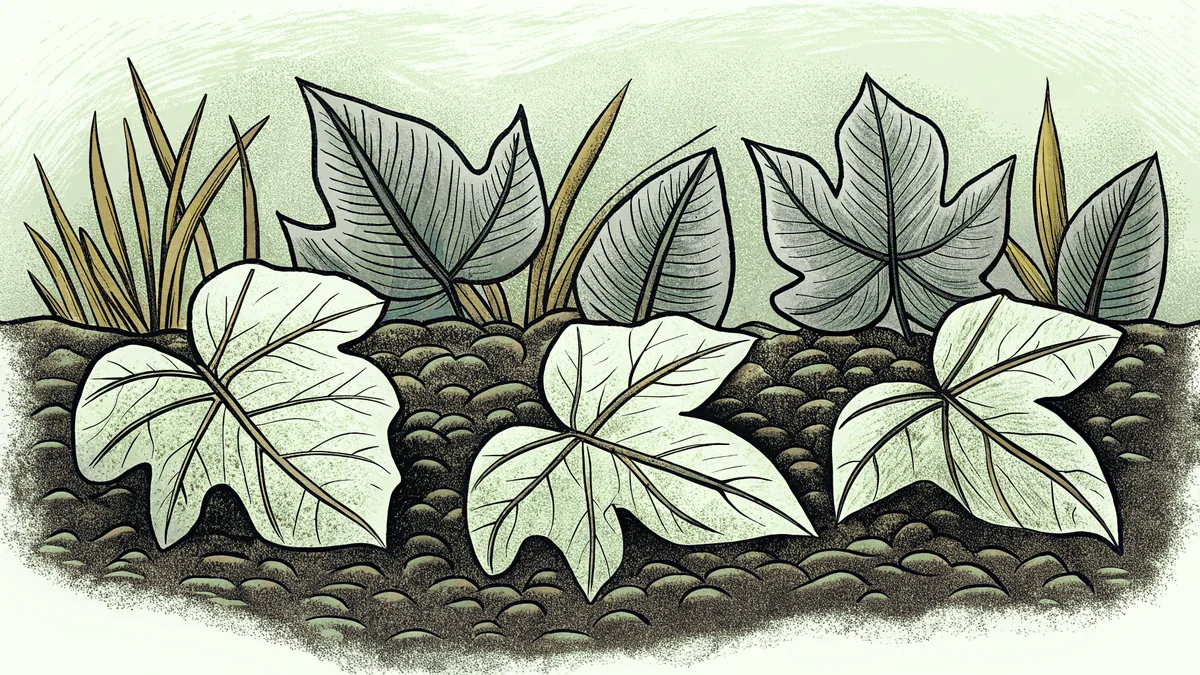 Autumn leaves with serrated edges