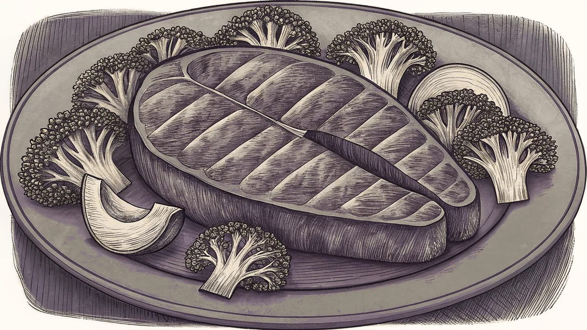 Protein-rich salmon, fresh vegetables, and eggs exemplify low-carbohydrate eating choices.