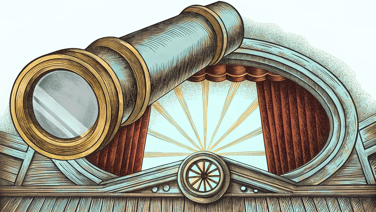 A lens and eyepiece are angled above a plain specimen slide resting on a microscope's glowing stage.