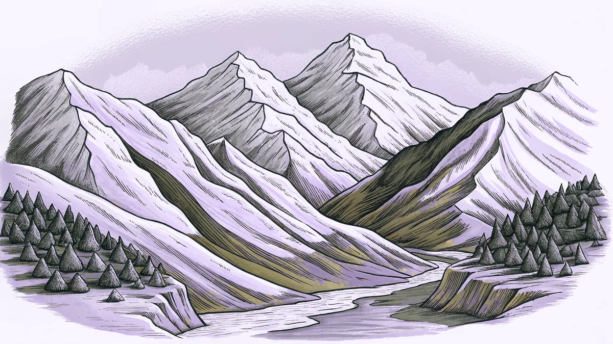 Majestic mountain ranges with snow-covered peaks across continents.