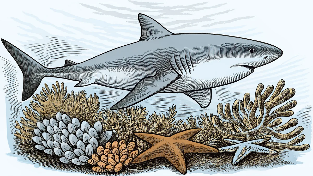 Ocean creatures on a coral reef