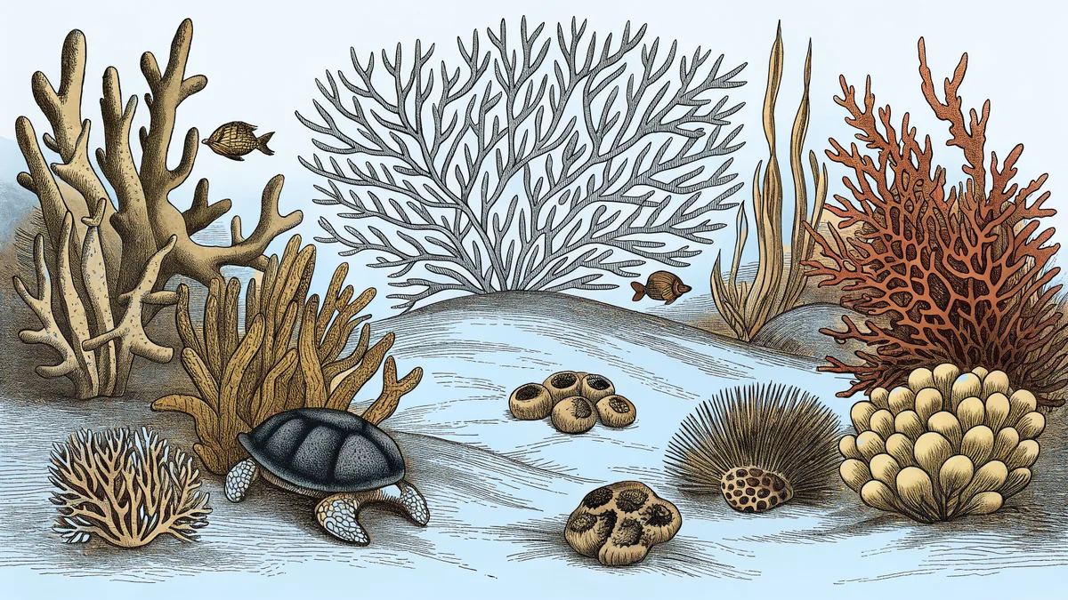 A protected marine habitat showing conservation initiatives and restoration work.