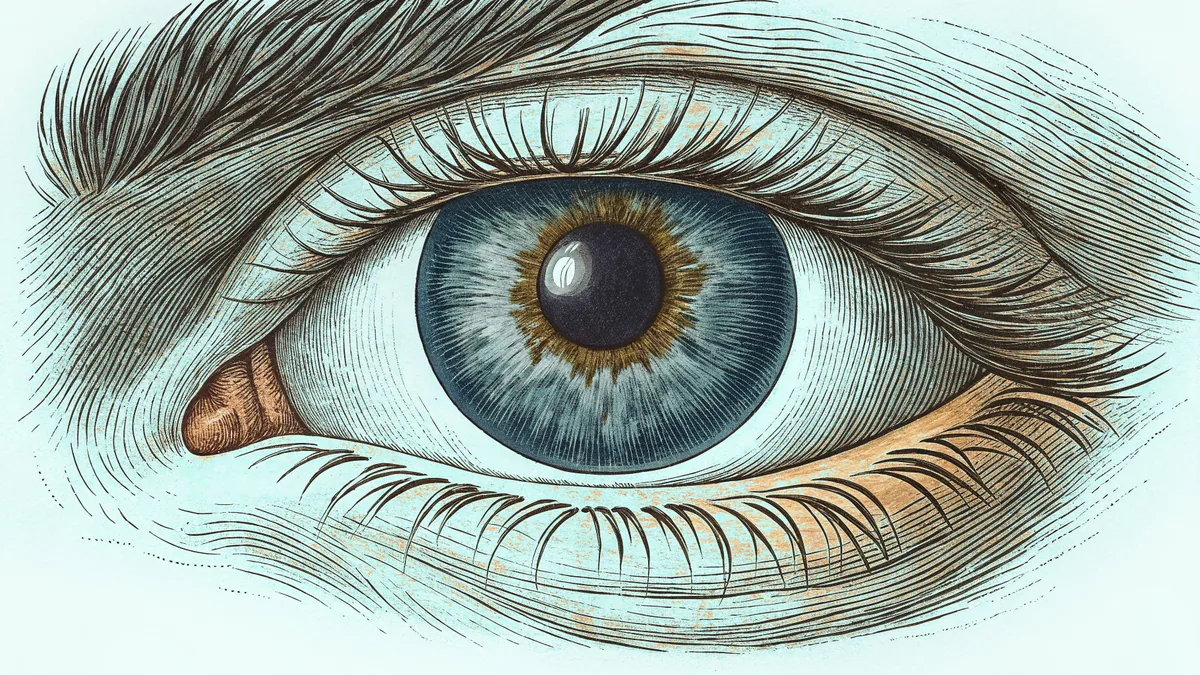 A close-up of a bright eye with fine detail in the iris and white.