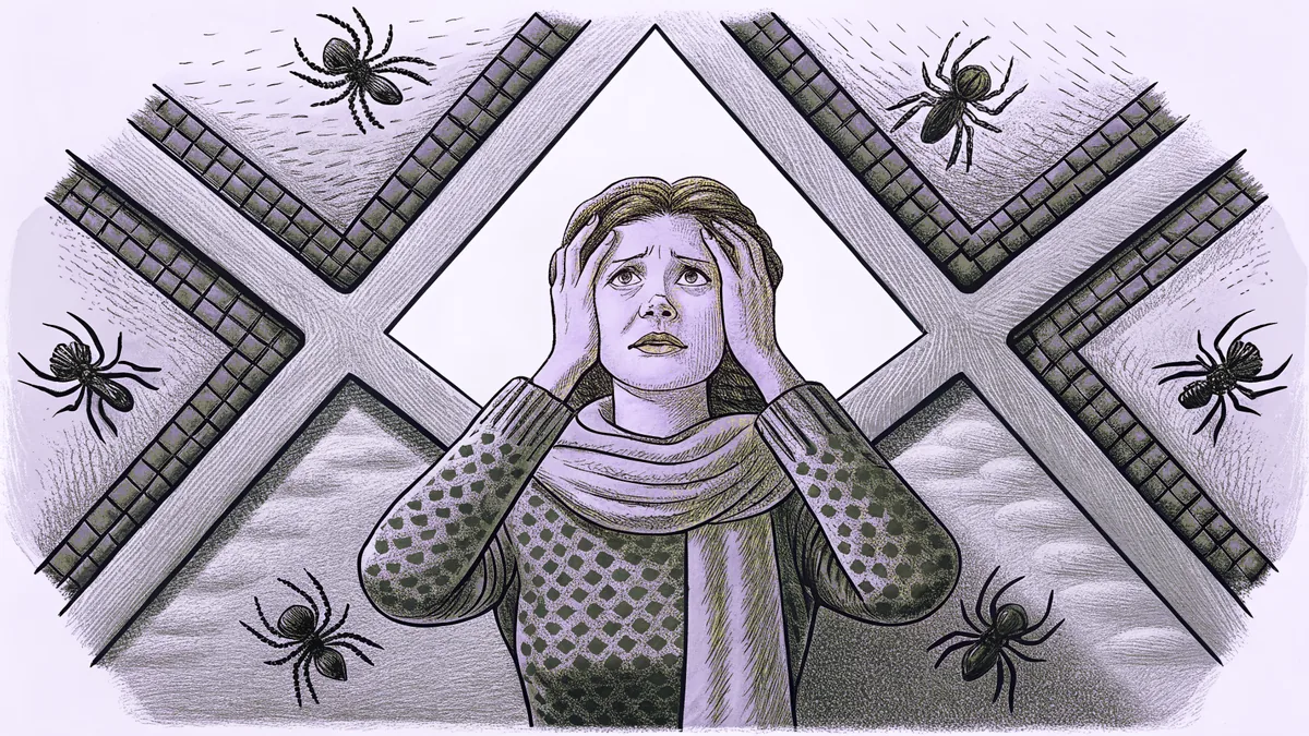 Visualizations of various fears and phobias displayed in surreal imagery.