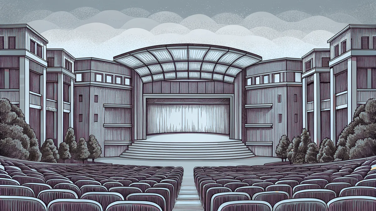 An upscale suburban landscape with parks, theaters, and corporate headquarters.