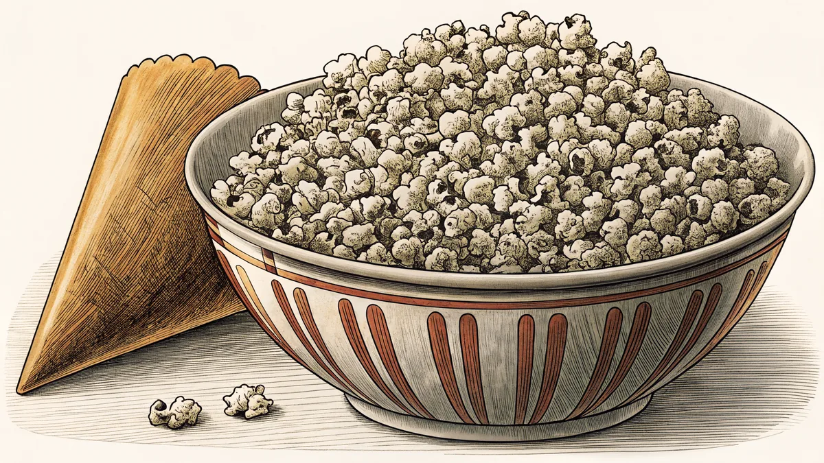 Flavored popcorn varieties in butter, chocolate, and cinnamon fill an inviting serving bowl.