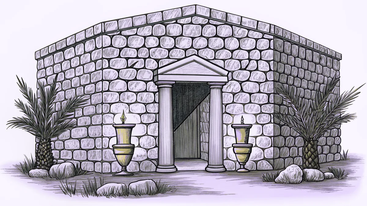 Ancient artifacts and oil lamps in a sacred temple setting honoring Old Testament prophets.