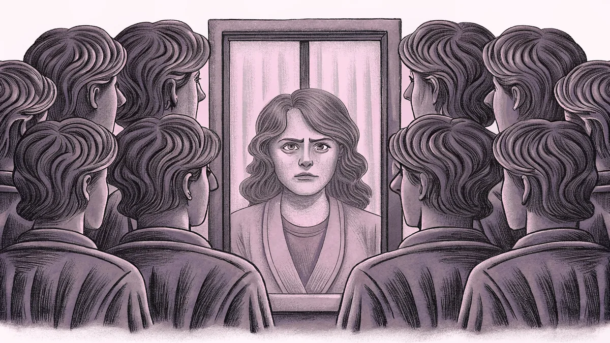 Multiple expressions showing different emotions from joy to sadness.