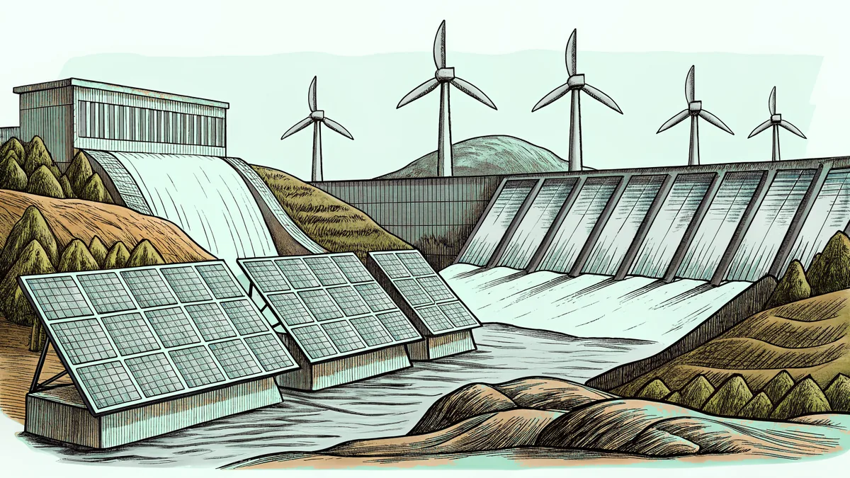 Renewable energy installation with solar and wind power