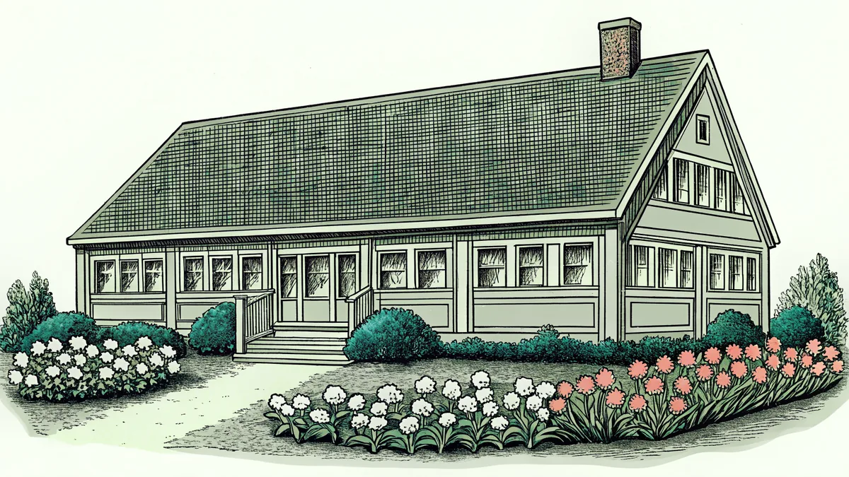 A vibrant spring garden bursting with colorful tulips, daisies, and lilacs.