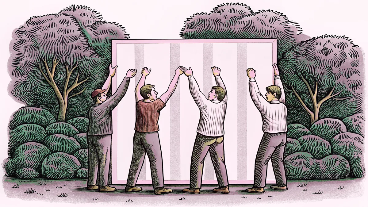 A diverse team collaborating and building toward a shared goal.