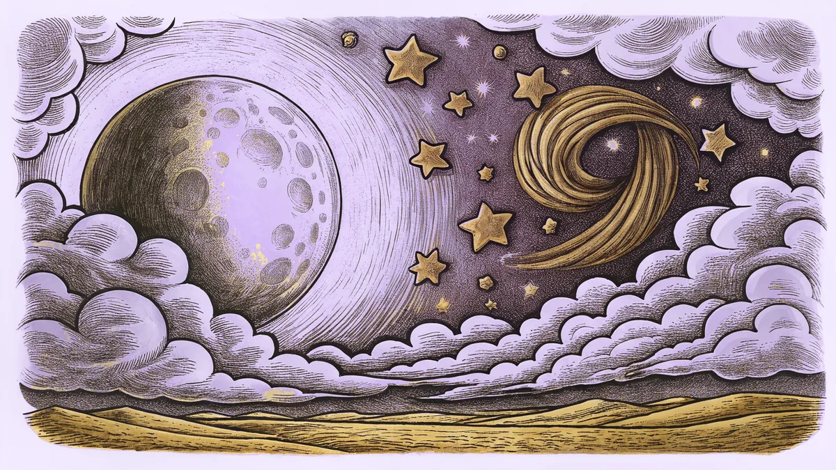 Among stars and the Milky Way glow the moon and Venus