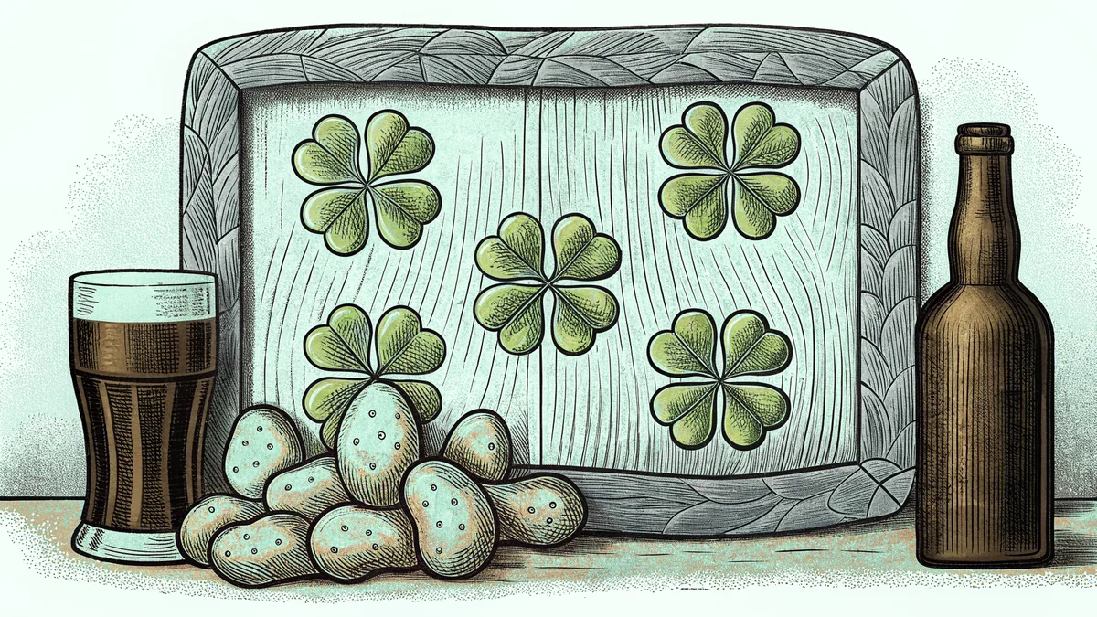 Irish pub table with whiskey and Guinness