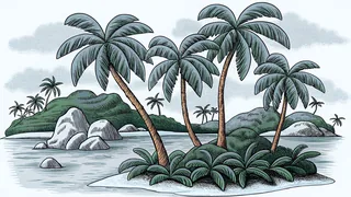 Tropical Atlantic islands with white beaches surrounded by turquoise waters