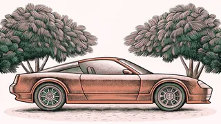 A sleek supercar displays chrome wheels on a professional racetrack near the pit lane area.