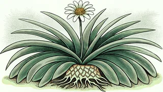 This botanical cross-section shows the internal structures of a flowering plant.