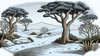 Diverse global biomes showing desert sands, rainforest, tundra ice, grasslands.