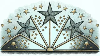 Constellation patterns and star charts illuminate the night sky for celestial navigation.