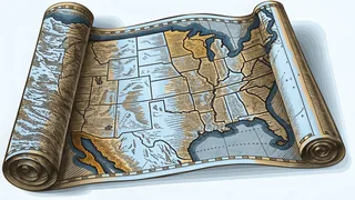 A regional map outlines North American countries and their distinct geographical boundaries.