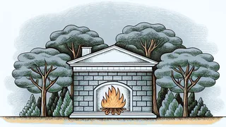 Cozy blankets and quilts surround a crackling fireplace with candles and hot cocoa.