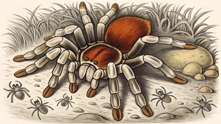 Creepy crawling insects gathered on moist soil in darkness.